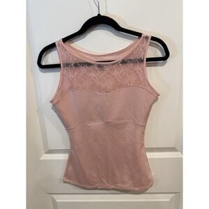 SPANX Hide Sleek Lace Bateau Neck Cami Pink Control Cami Top Women’s Size Medium